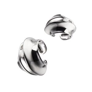 Silver Cuff Earrings Stainless Steel